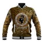 Queen Nzinga Baseball Jacket Cowrie Crown Silhouette Royal Power - African Pride