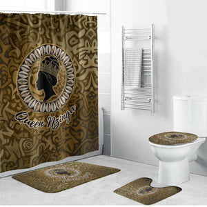 Queen Nzinga Bathroom Set Cowrie Crown Silhouette Royal Power - African Pride