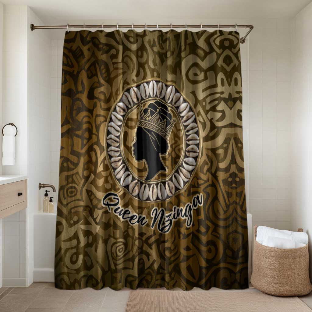 Queen Nzinga Bathroom Set Cowrie Crown Silhouette Royal Power - African Pride
