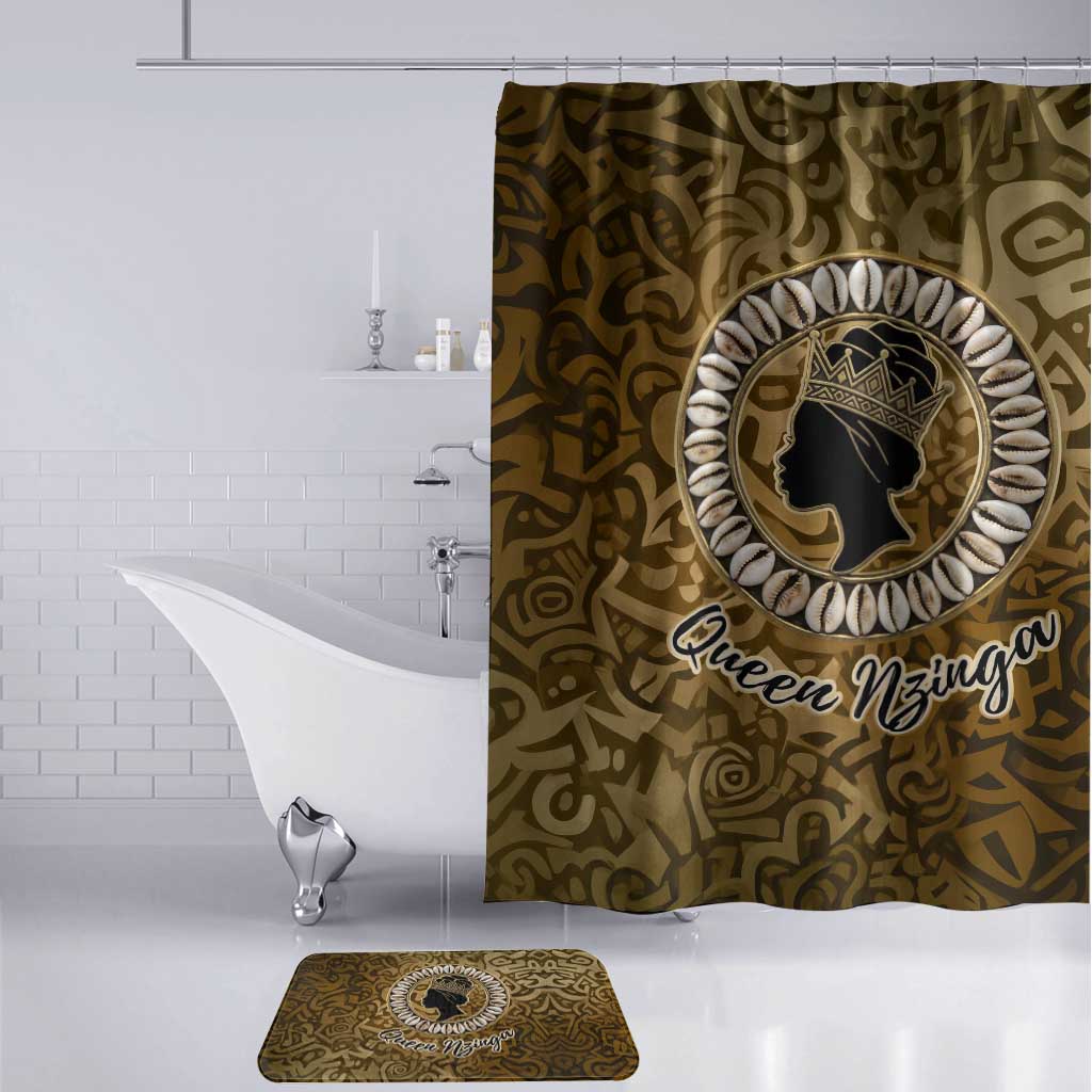 Queen Nzinga Bathroom Set Cowrie Crown Silhouette Royal Power - African Pride