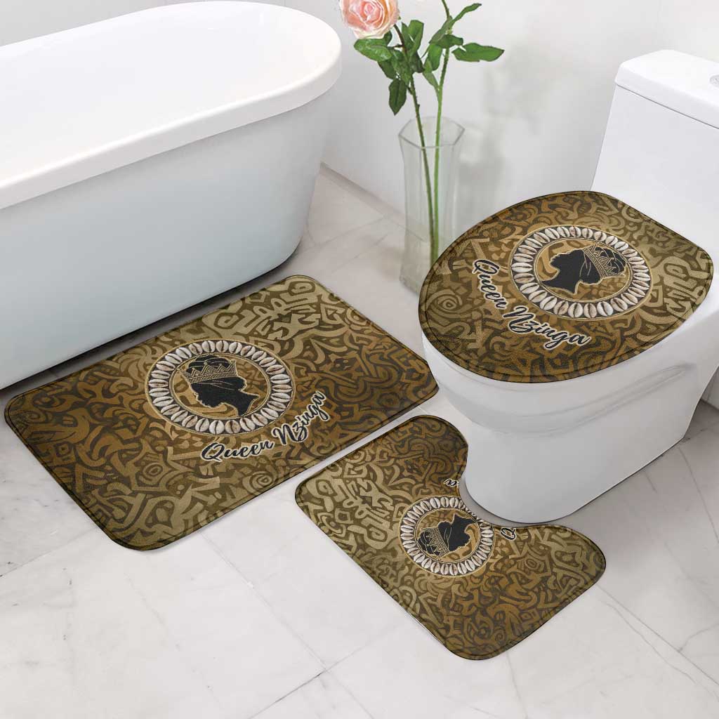 Queen Nzinga Bathroom Set Cowrie Crown Silhouette Royal Power - African Pride