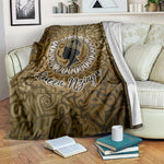 Queen Nzinga Blanket Cowrie Crown Silhouette Royal Power - African Pride