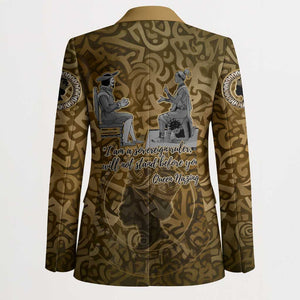 Queen Nzinga Blazer Cowrie Crown Silhouette Royal Power - African Pride