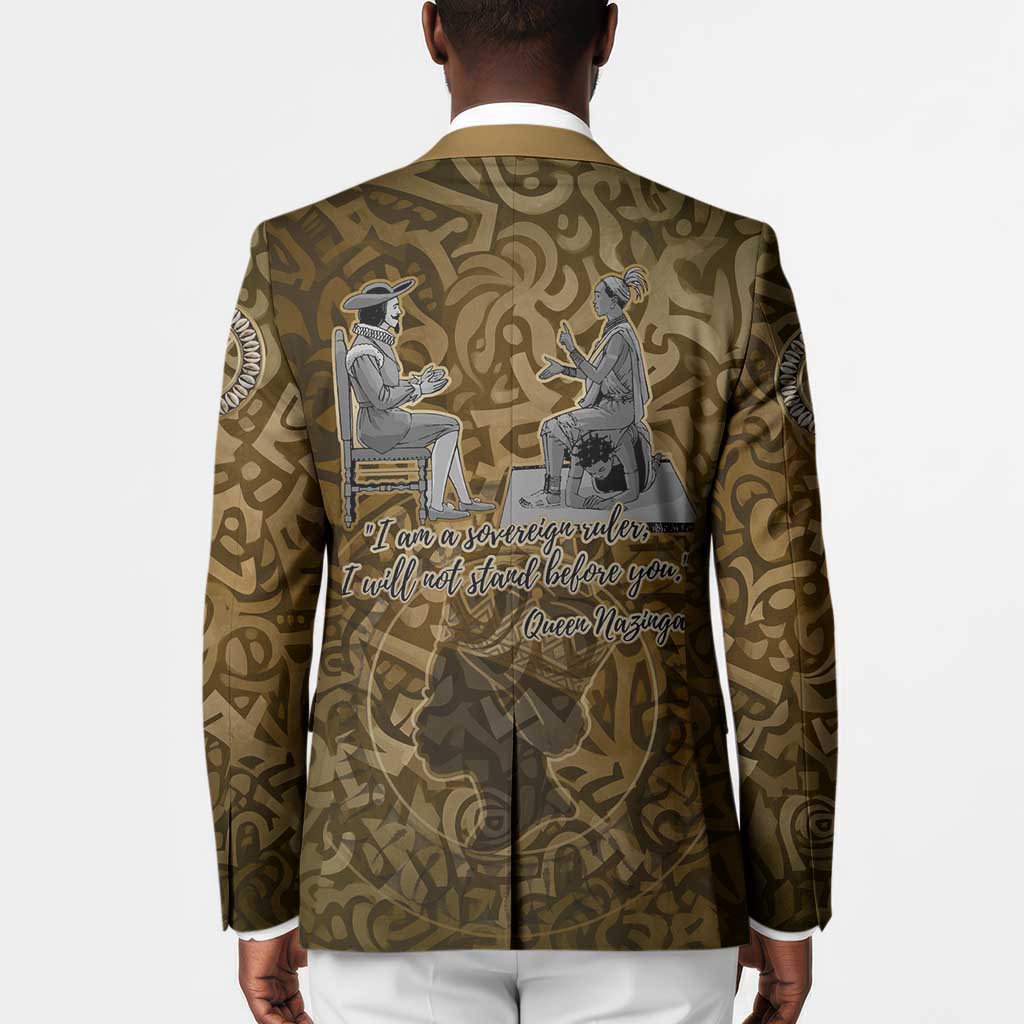 Queen Nzinga Blazer Cowrie Crown Silhouette Royal Power - African Pride
