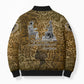 Queen Nzinga Bomber Puffer Jacket Cowrie Crown Silhouette Royal Power - African Pride