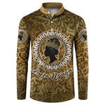 Queen Nzinga Button Sweatshirt Cowrie Crown Silhouette Royal Power