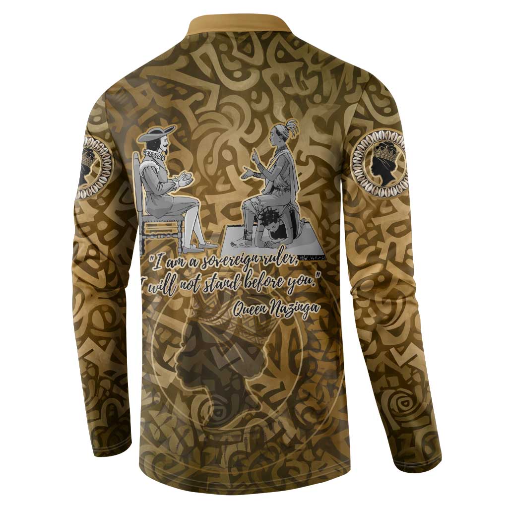 Queen Nzinga Button Sweatshirt Cowrie Crown Silhouette Royal Power
