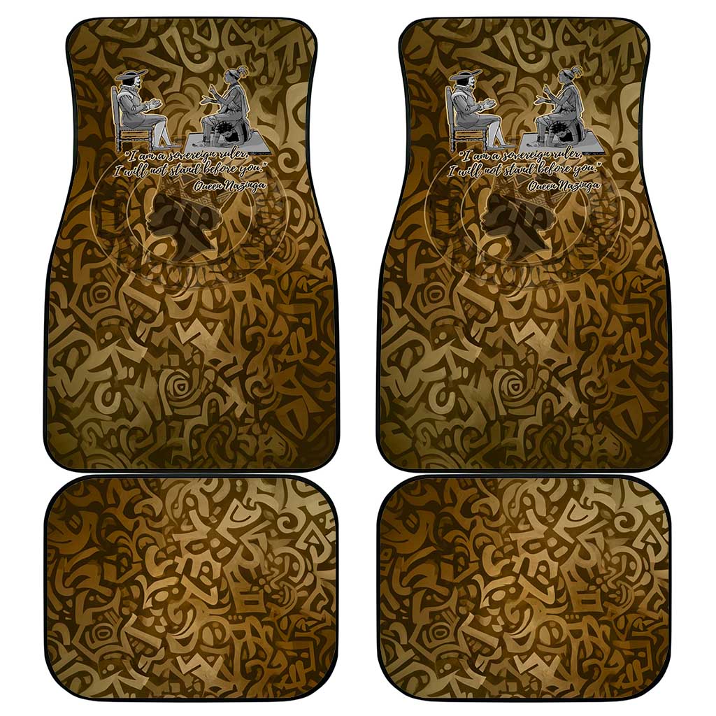 Queen Nzinga Car Mats Cowrie Crown Silhouette Royal Power - African Pride