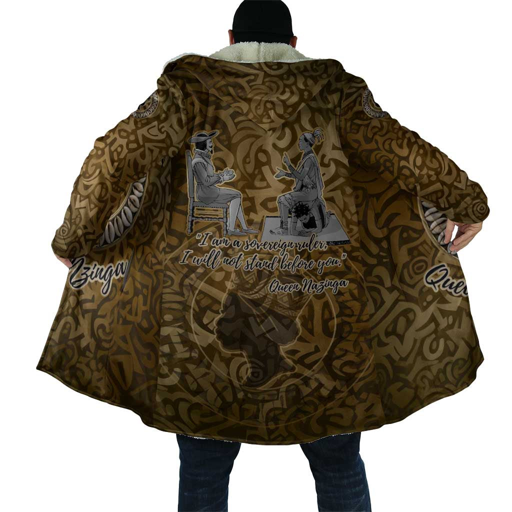 Queen Nzinga Cloak Cowrie Crown Silhouette Royal Power - African Pride