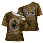 Queen Nzinga Cross Shoulder Shirt Cowrie Crown Silhouette Royal Power - African Pride