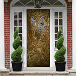 Queen Nzinga Door Cover Cowrie Crown Silhouette Royal Power - African Pride