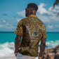 Queen Nzinga Hawaiian Shirt Cowrie Crown Silhouette Royal Power - African Pride