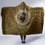 Queen Nzinga Hooded Blanket Cowrie Crown Silhouette Royal Power - African Pride