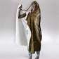 Queen Nzinga Hooded Blanket Cowrie Crown Silhouette Royal Power - African Pride
