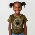 Queen Nzinga Kid T shirt Cowrie Crown Silhouette Royal Power - African Pride