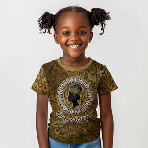 Queen Nzinga Kid T shirt Cowrie Crown Silhouette Royal Power - African Pride