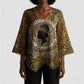 Queen Nzinga Kimono Sleeve Blouse Cowrie Crown Silhouette Royal Power - African Pride