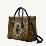 Queen Nzinga Leather Bag Cowrie Crown Silhouette Royal Power - African Pride