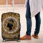Queen Nzinga Luggage Cover Cowrie Crown Silhouette Royal Power - African Pride