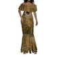 Queen Nzinga Mermaid Dress Cowrie Crown Silhouette Royal Power - African Pride