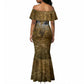 Queen Nzinga Mermaid Dress Cowrie Crown Silhouette Royal Power - African Pride