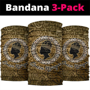 Queen Nzinga Neck Gaiter Cowrie Crown Silhouette Royal Power - African Pride