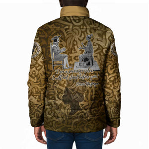 Queen Nzinga Padded Jacket Cowrie Crown Silhouette Royal Power - African Pride