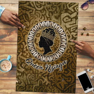 Queen Nzinga Puzzle Cowrie Crown Silhouette Royal Power - African Pride