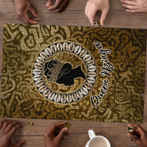 Queen Nzinga Puzzle Cowrie Crown Silhouette Royal Power - African Pride