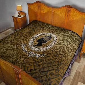 Queen Nzinga Quilt Cowrie Crown Silhouette Royal Power - African Pride