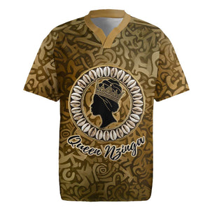 Queen Nzinga Rugby Jersey Cowrie Crown Silhouette Royal Power - African Pride