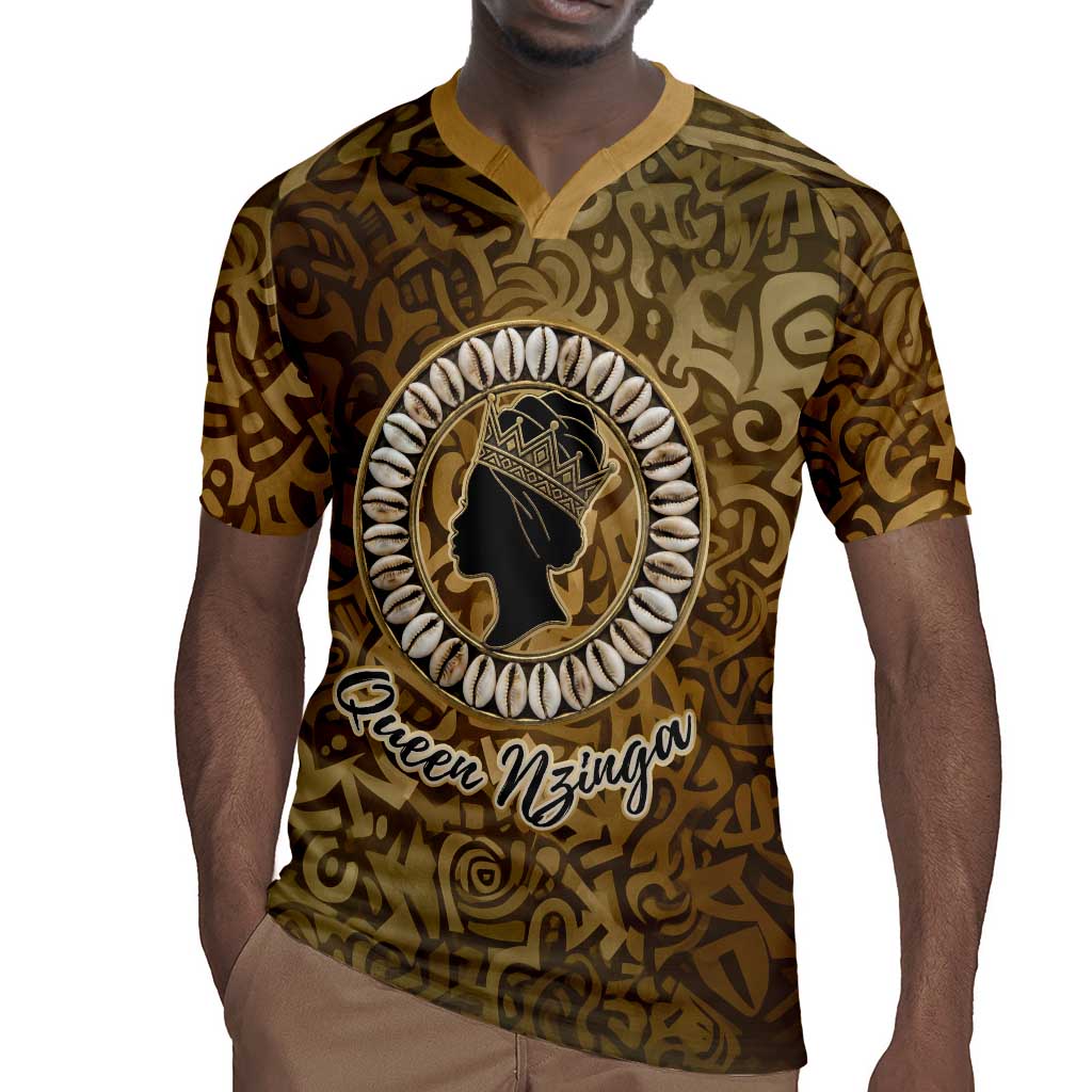 Queen Nzinga Rugby Jersey Cowrie Crown Silhouette Royal Power - African Pride