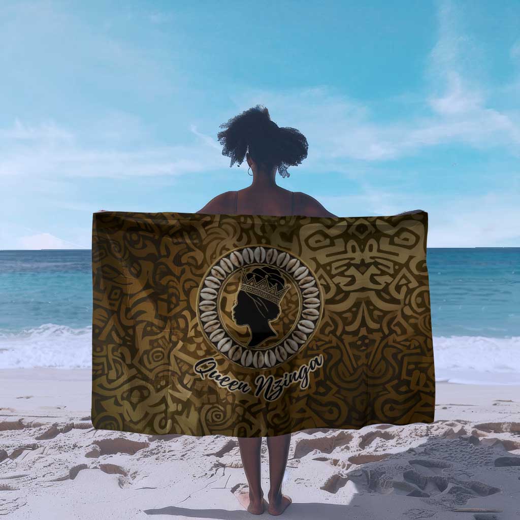 Queen Nzinga Sarong Cowrie Crown Silhouette Royal Power - African Pride