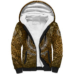 Queen Nzinga Sherpa Hoodie Cowrie Crown Silhouette Royal Power - African Pride
