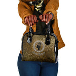 Queen Nzinga Shoulder Handbag Cowrie Crown Silhouette Royal Power - African Pride