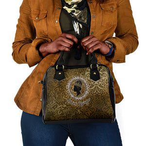 Queen Nzinga Shoulder Handbag Cowrie Crown Silhouette Royal Power - African Pride