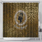 Queen Nzinga Shower Curtain Cowrie Crown Silhouette Royal Power - African Pride