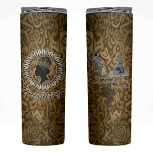 Queen Nzinga Skinny Tumbler Cowrie Crown Silhouette Royal Power - African Pride