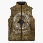 Queen Nzinga Sleeveless Puffer Jacket Cowrie Crown Silhouette Royal Power - African Pride