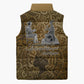 Queen Nzinga Sleeveless Puffer Jacket Cowrie Crown Silhouette Royal Power - African Pride