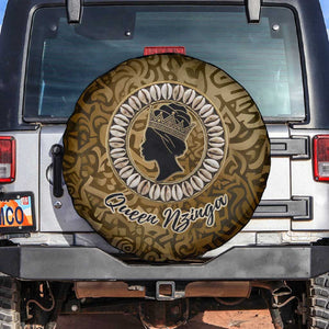 Queen Nzinga Spare Tire Cover Cowrie Crown Silhouette Royal Power - African Pride
