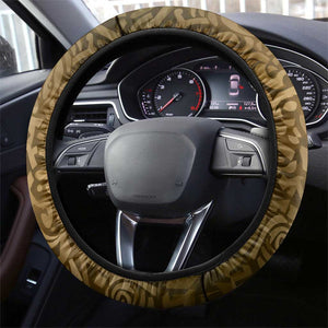 Queen Nzinga Steering Wheel Cover Cowrie Crown Silhouette Royal Power - African Pride