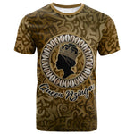 Queen Nzinga T shirt Cowrie Crown Silhouette Royal Power - African Pride