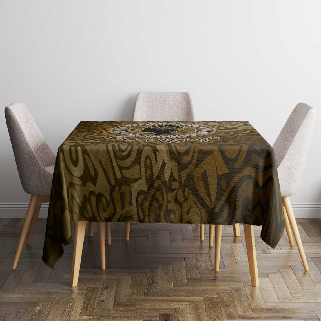 Queen Nzinga Tablecloth Cowrie Crown Silhouette Royal Power - African Pride