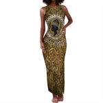 Queen Nzinga Tank Maxi Dress Cowrie Crown Silhouette Royal Power - African Pride