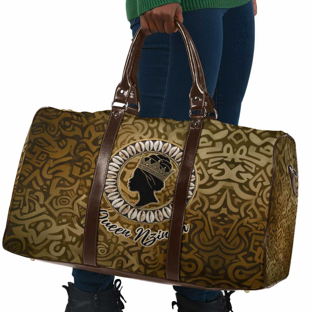 Queen Nzinga Travel Bag Cowrie Crown Silhouette Royal Power - African Pride