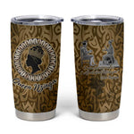 Queen Nzinga Tumbler Cup Cowrie Crown Silhouette Royal Power - African Pride