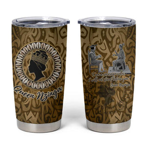 Queen Nzinga Tumbler Cup Cowrie Crown Silhouette Royal Power - African Pride