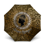 Queen Nzinga Umbrella Cowrie Crown Silhouette Royal Power - African Pride