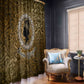 Queen Nzinga Window Curtain Cowrie Crown Silhouette Royal Power - African Pride